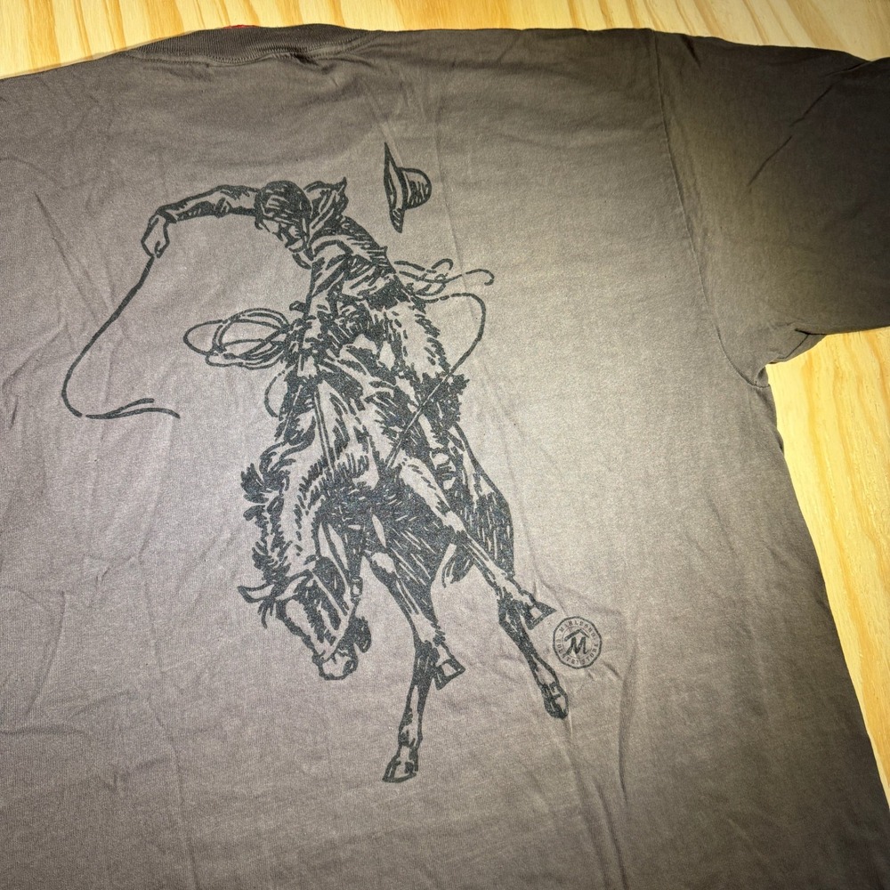 Marlboro‎ Country Store Men's Vintage 1994 Cowboy Graphic Pocket Tee Charcoal OS